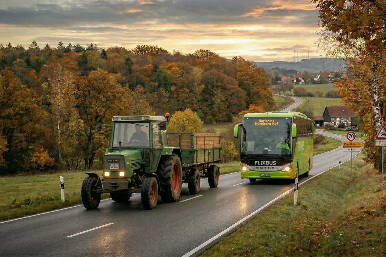 LKW & Bus auf der Landstraße geblitzt ᐅ Warum 60 km/h oft zum Fahrverbot führen 
