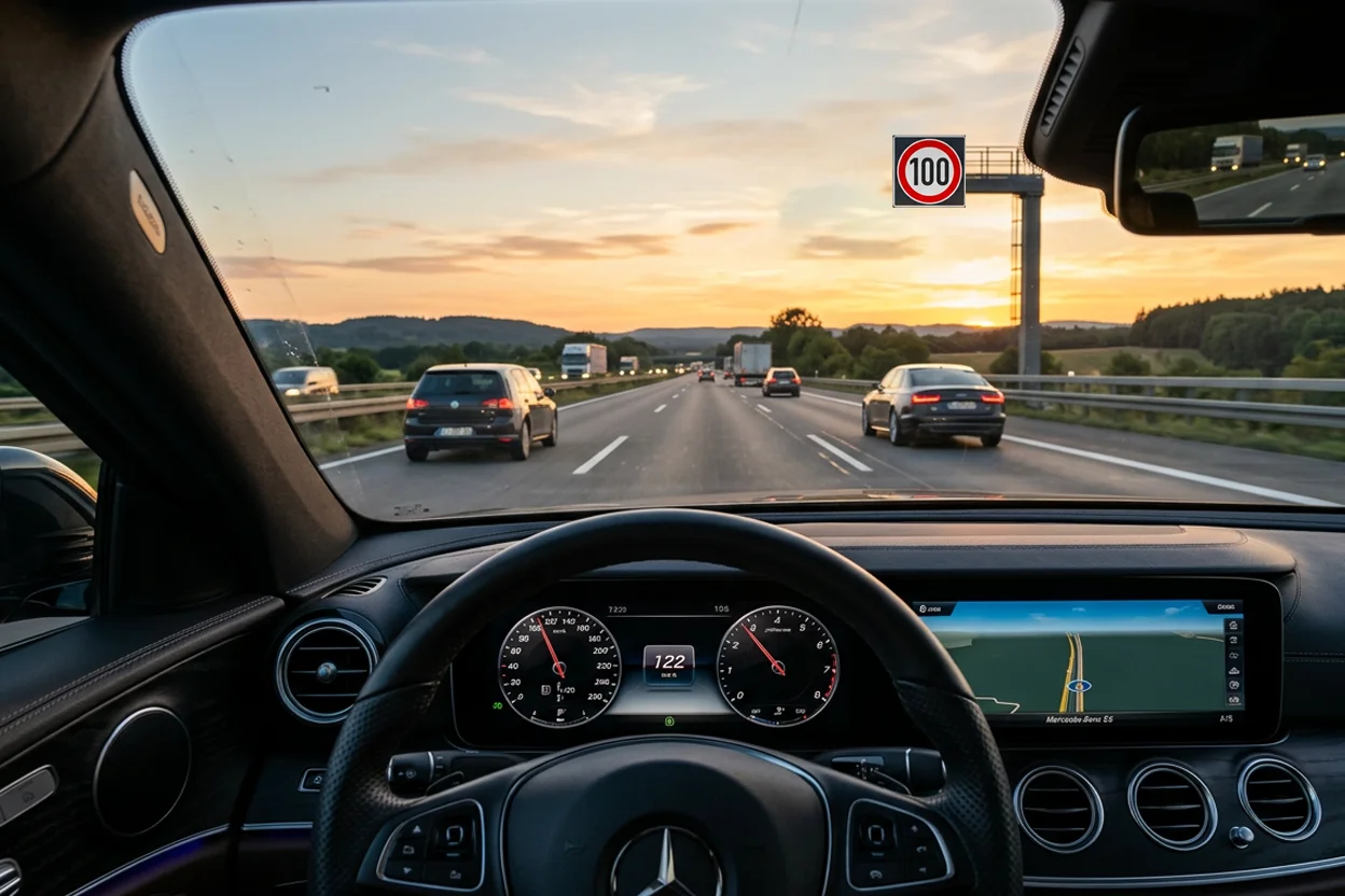 Tempo 100 gilt auf vielen Autobahnabschnitten – an Baustellen, in Lärmschutzzonen oder bei Nässe. Wer hier zu schnell fährt, zahlt nach dem Bußgeldkatalog außerorts