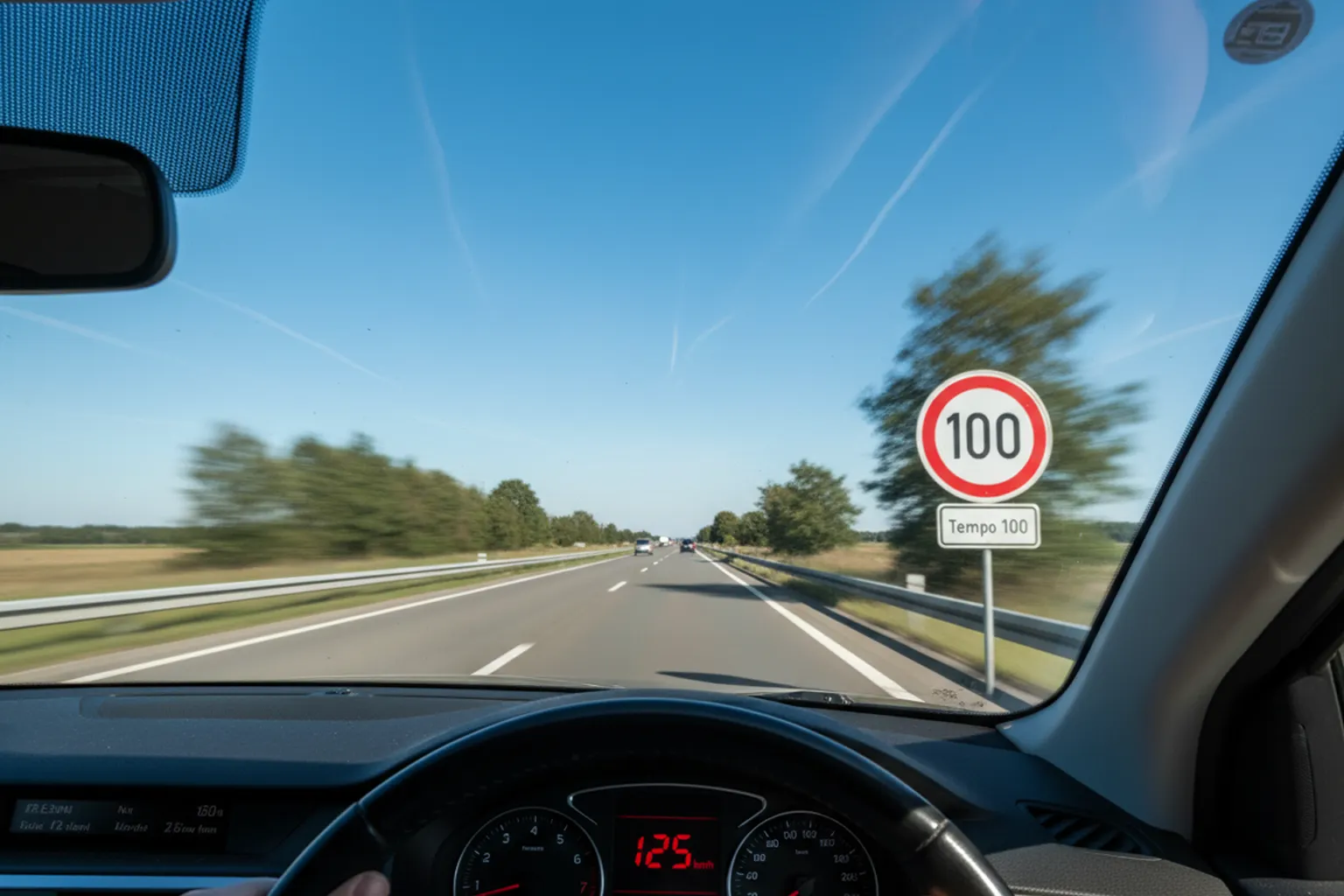 Außerorts bei erlaubten 100 kmh mit 140 km/h zu schnell - Kostenloser Bußgeld-Check