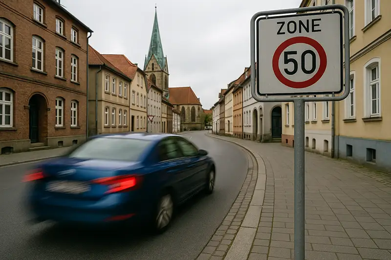 zu schnell in der Zone 50